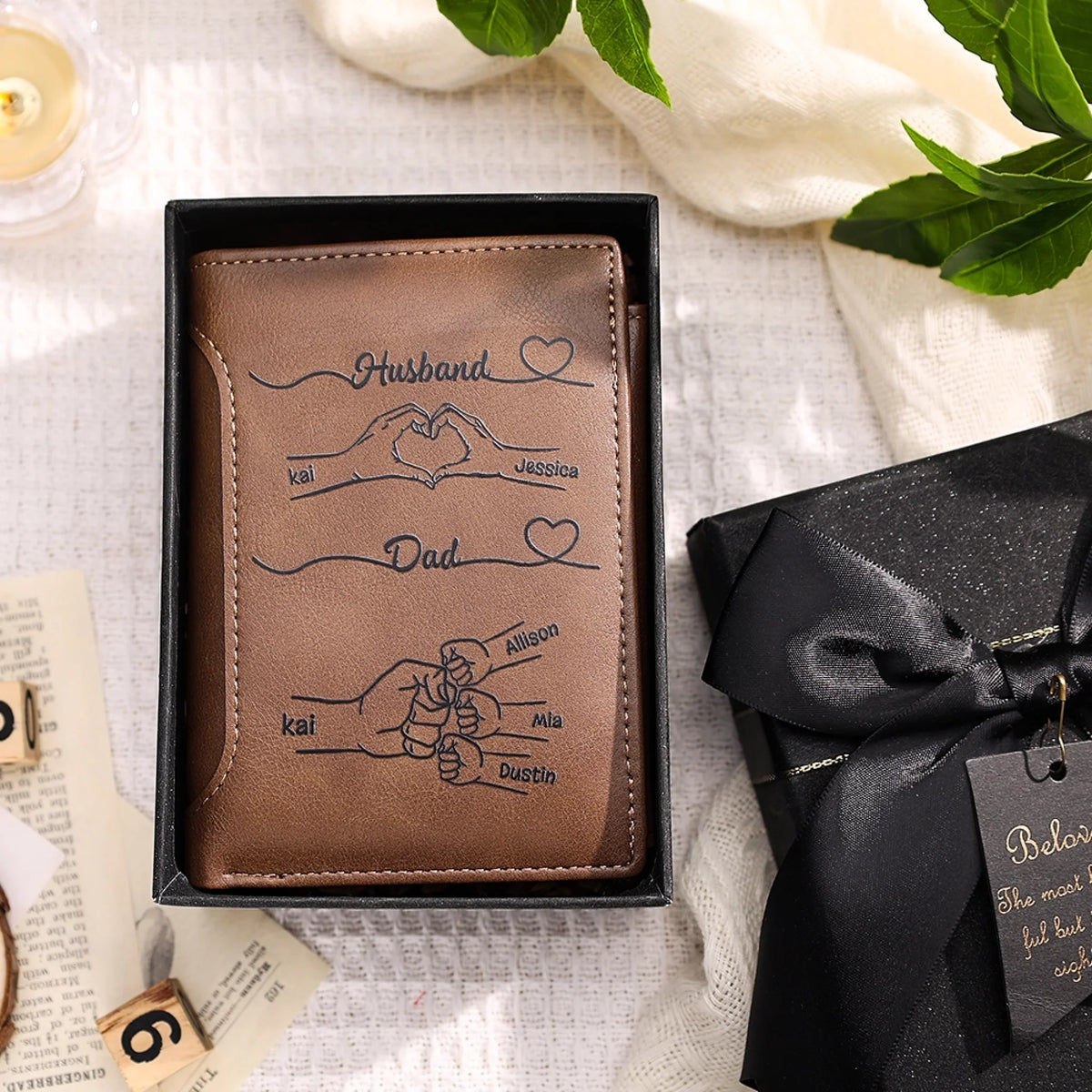 Personalized Dad Wallet with Custom 3-10 Names -_yy (2)