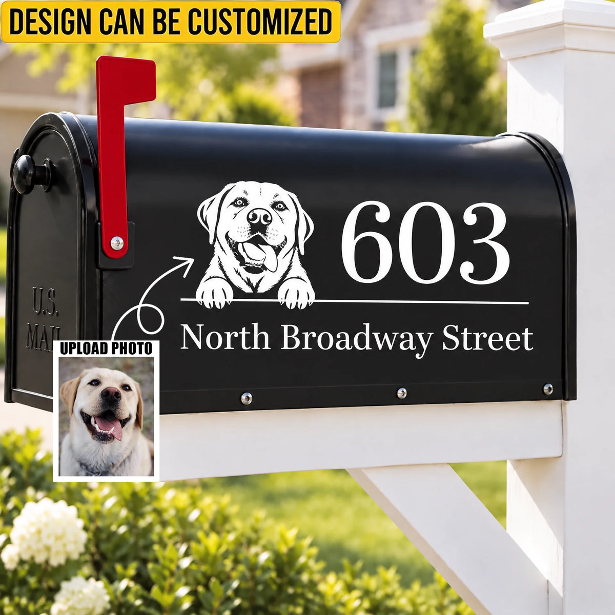 Custom Pet Photo & Address Pet Lover Gifts - Personalized Mailbox Decal