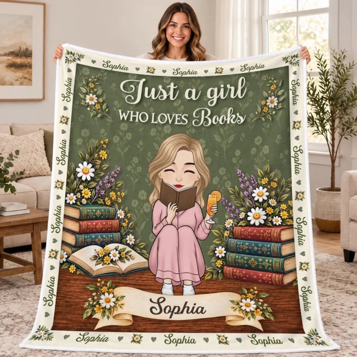 Custom Name Floral Storytime Gifts for Young Reader