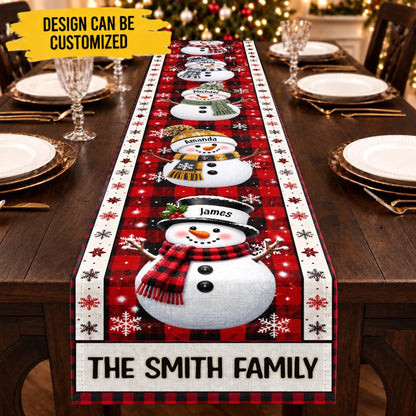 Custom Snowman Table Runner - Personalized Christmas Birthday Gifts For Mom, Dad, Brother, Sister - Christmas Together Feels Right