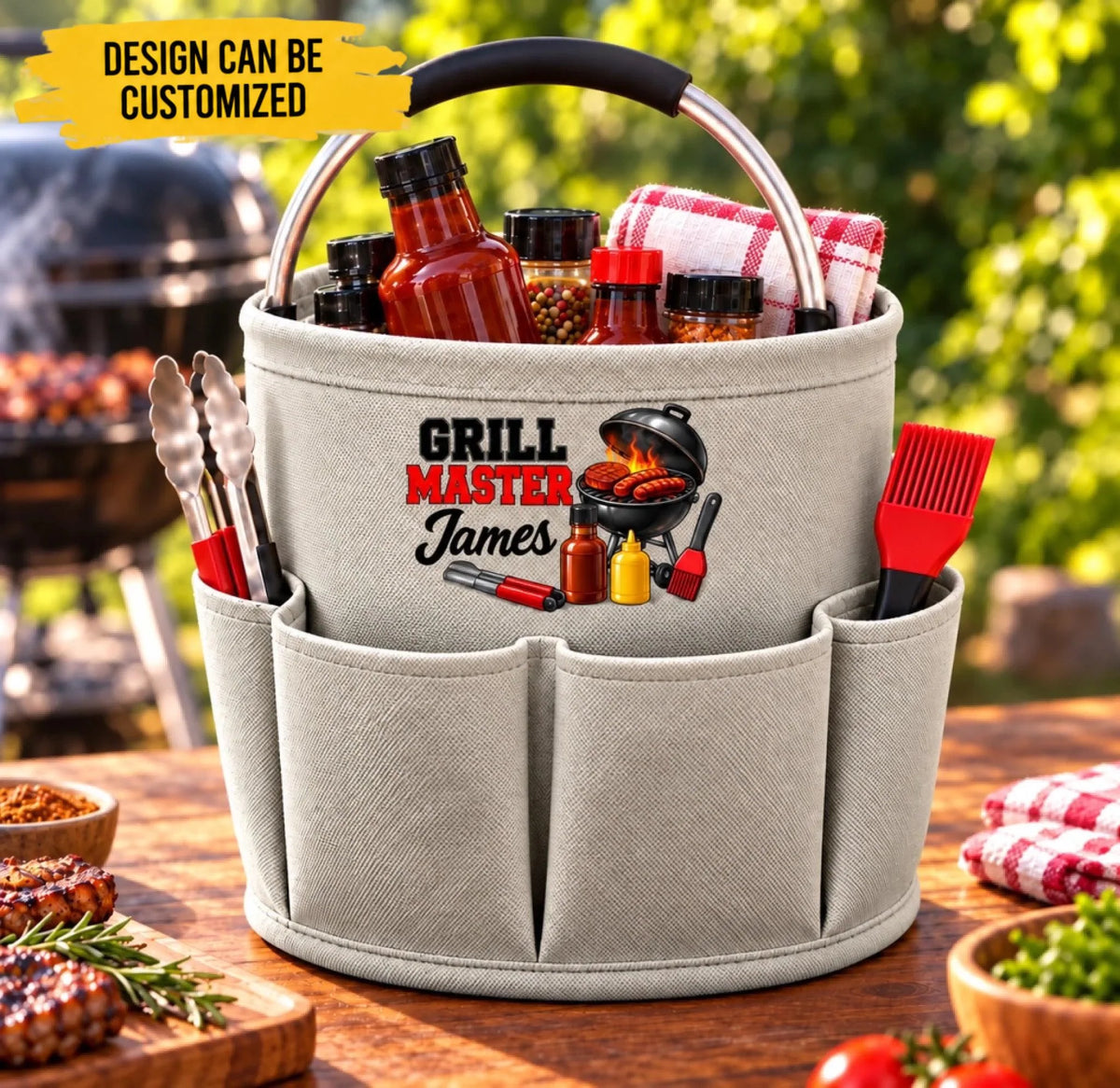 Custom Name Grill Master Gifts for Grill Lovers - Personalized Tool Bag