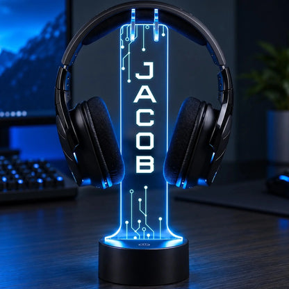 Custom Name Cyber Gaming Gifts for Gamers - Personalized Headphone Stand