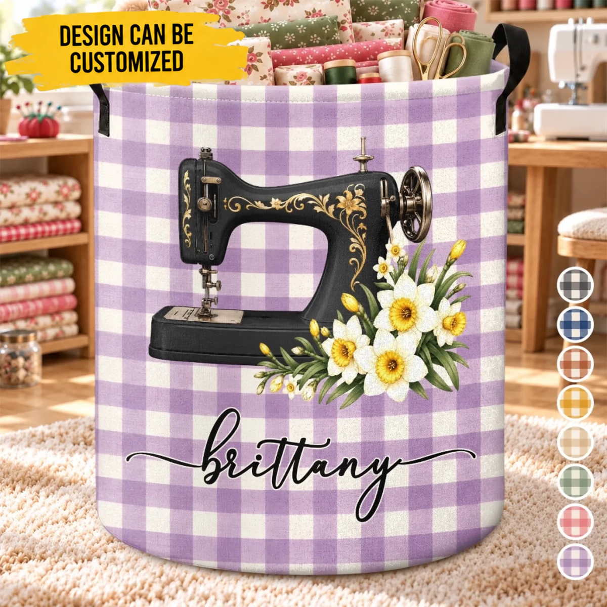 Custom Name Sewing Gifts For Seamstresses - Personalized Laundry Basket