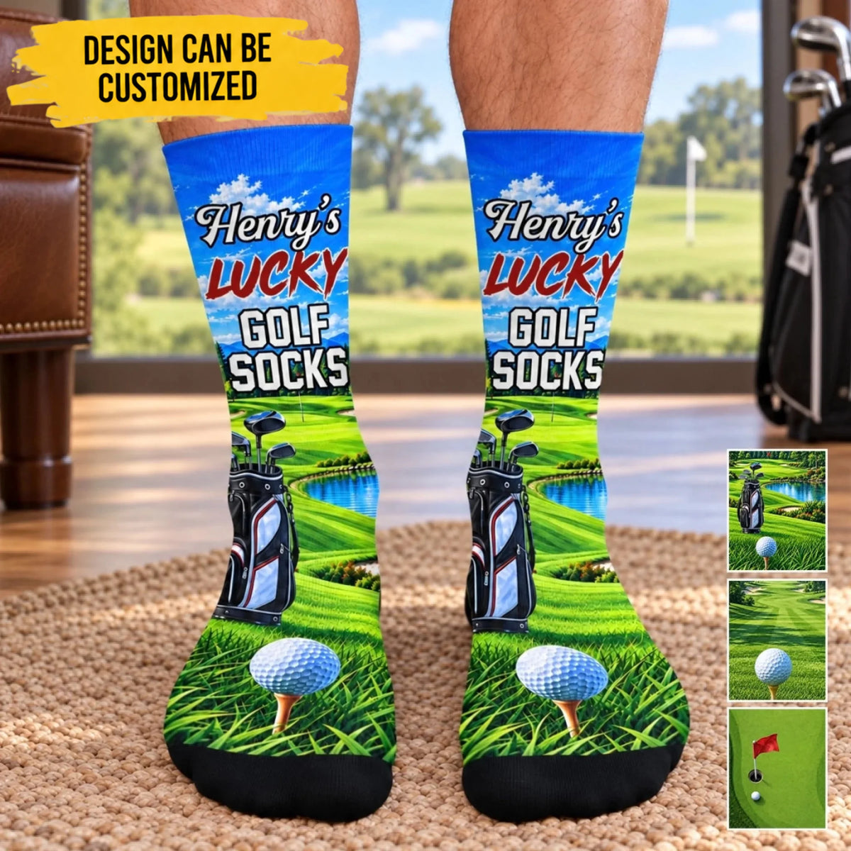 Custom Golf Crew Socks - Personalized Birthday Gifts For Golf Lovers, Sports Fans, Sports Lovers - Fairways Feel Like Home