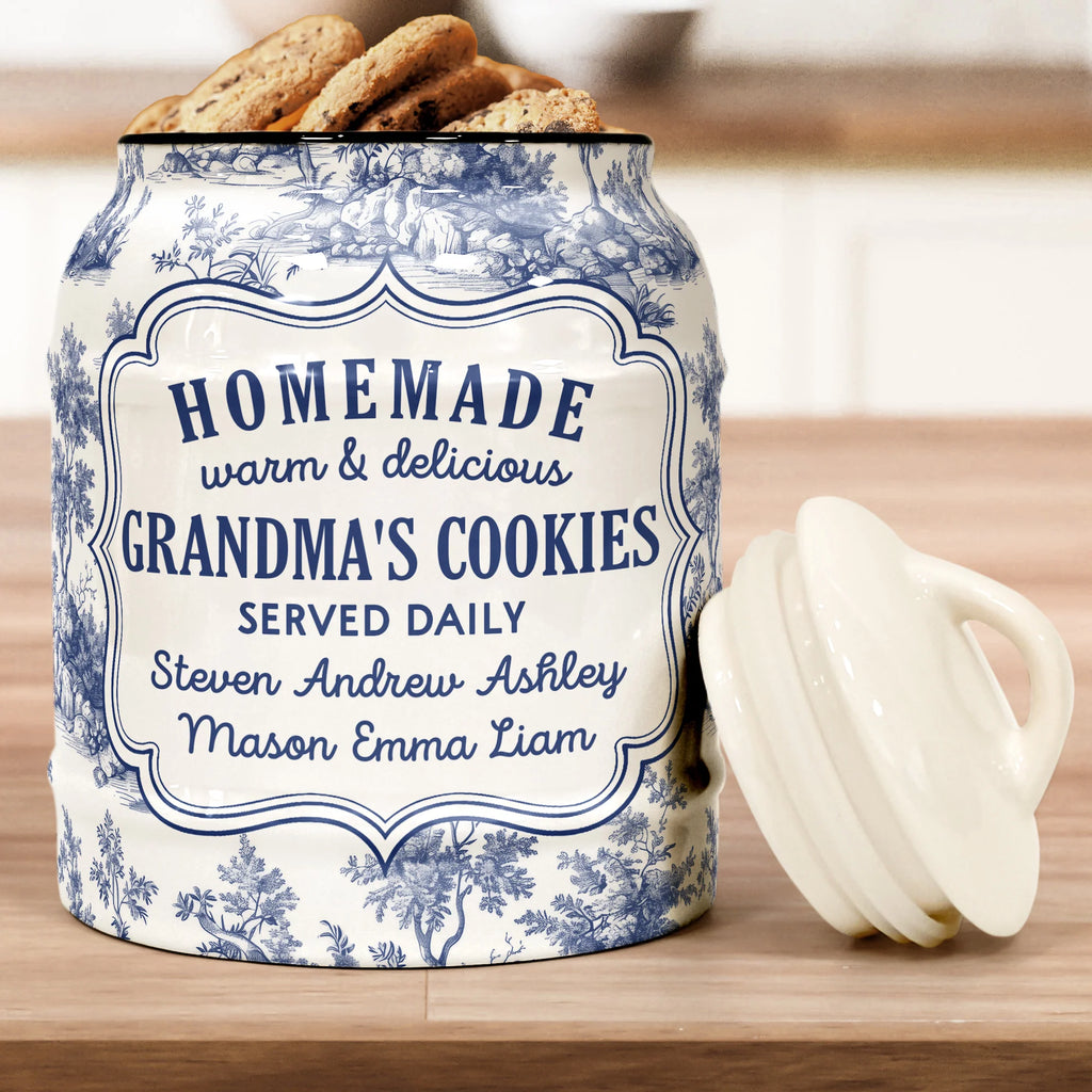 Grandma's Cookies Toile de Jouy Style - Personalized Cookie Jar