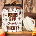 Paws Off Dog Treats Melting Chocolate Drip Style - Personalized Cookie Jar