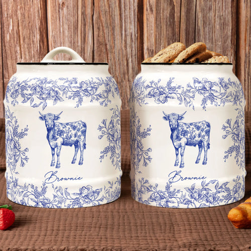 Animal Lovers Chinoiserie Toile De Jouy Version - Personalized Cookie Jar